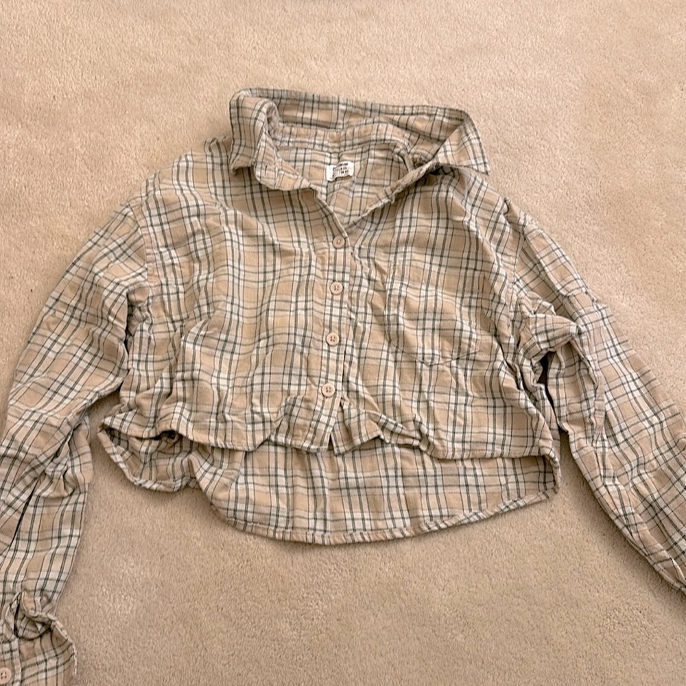 Cotton on vintage plaid cropped flannel